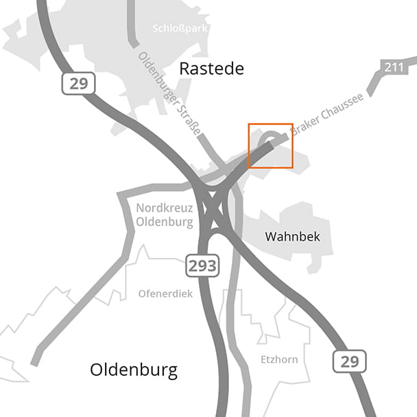 Anfahrtsskizze für das Firmenquartier Oldenburg-Nord