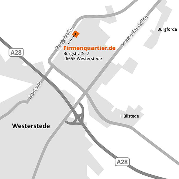 Anfahrtsskizze für das Firmenquartier Westerstede