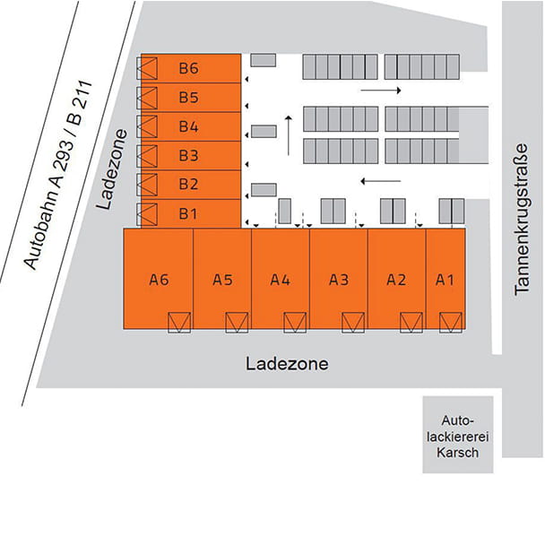 Übersichtsskizze des Firmenquartier Oldenburg-Nord